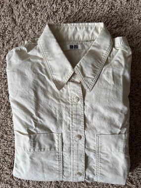 UNIQLO U Unisex Cream Button-Down Shirt